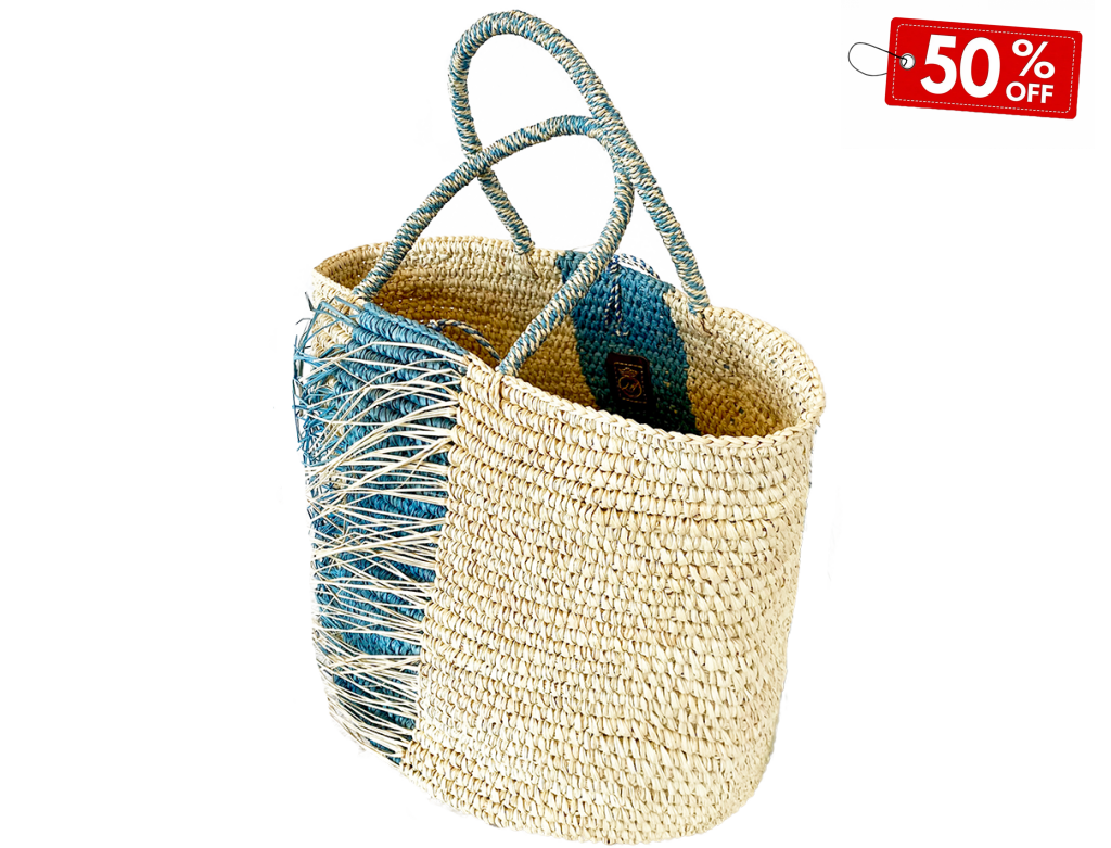 Maxi Tote Woven Straw sensistudio  canasta bag SABINE CROCHET BAG