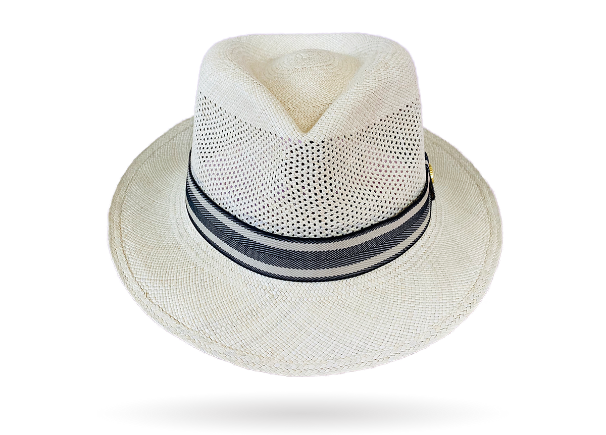 TRILBY Golf Airway Vented Crown Straw Genuine Panama Hat FRESCO La