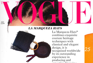 As featured in VOGUE MAGAZINE - La Marqueza Hats and Bags, July issue