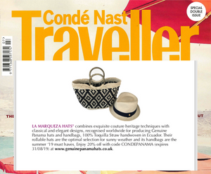 Condé Nast Traveller features La Marqueza Hats issue July/August
