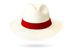 Elegant panama hat red band