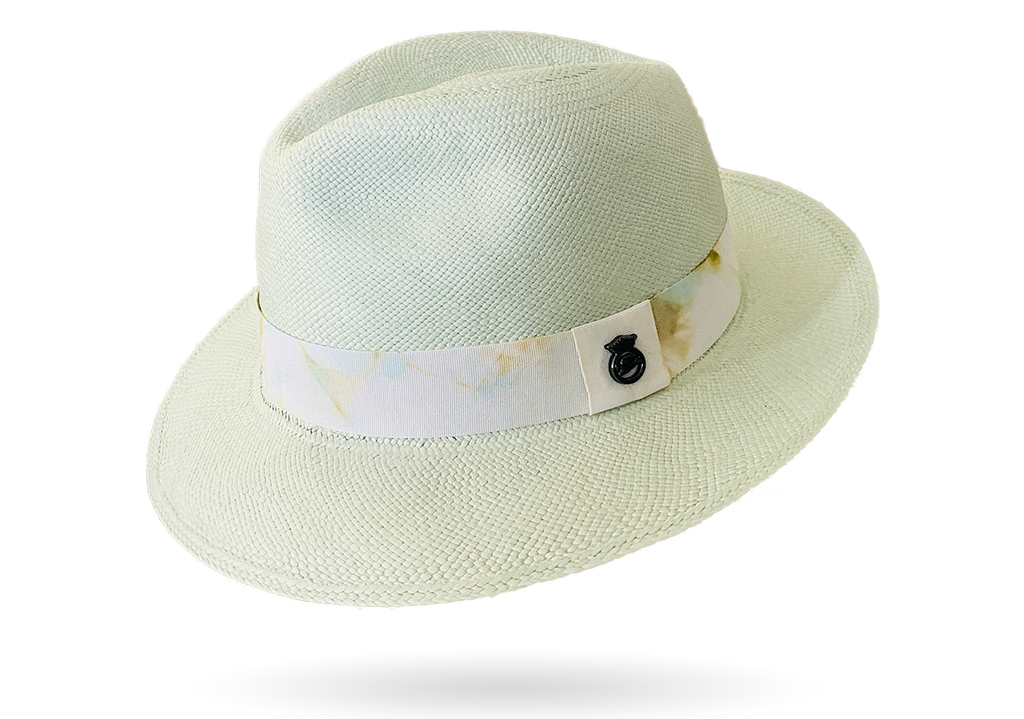green pastel tie dye panama hat