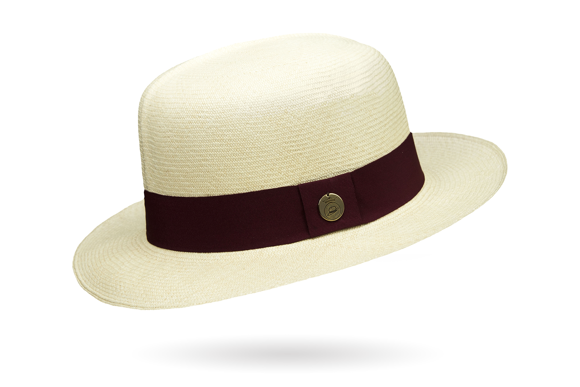 Prescious Extrafino Ii Montecristi Hat Optimo Creased Crown - Grade 20-22 54 Cm / Bordeaux Hatband