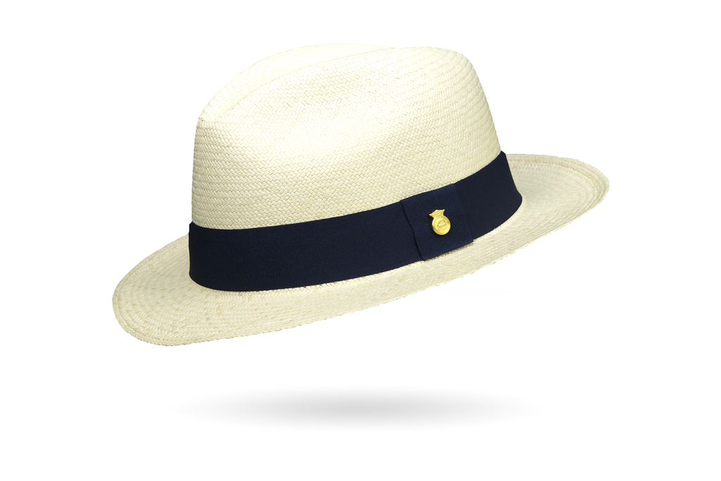 Precious Superfino Montecristi Panama Hat Adventure 55 Cm / Royal Blue