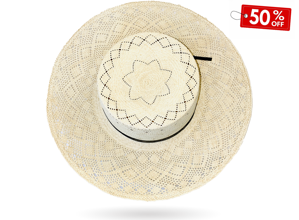 Open Weave Cordovan Panama Hat wide brim for woman La Marqueza Hats