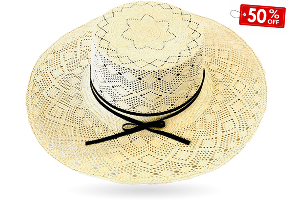 Open Weave Cordovan Panama Hat wide brim for woman La Marqueza Hats
