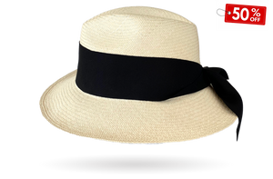 Maxi Bow Panama Hat Fedora Ladies