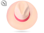 Pastel pink Panama Hat medium brim