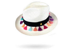 Panama Hat for girls hand woven with tassels