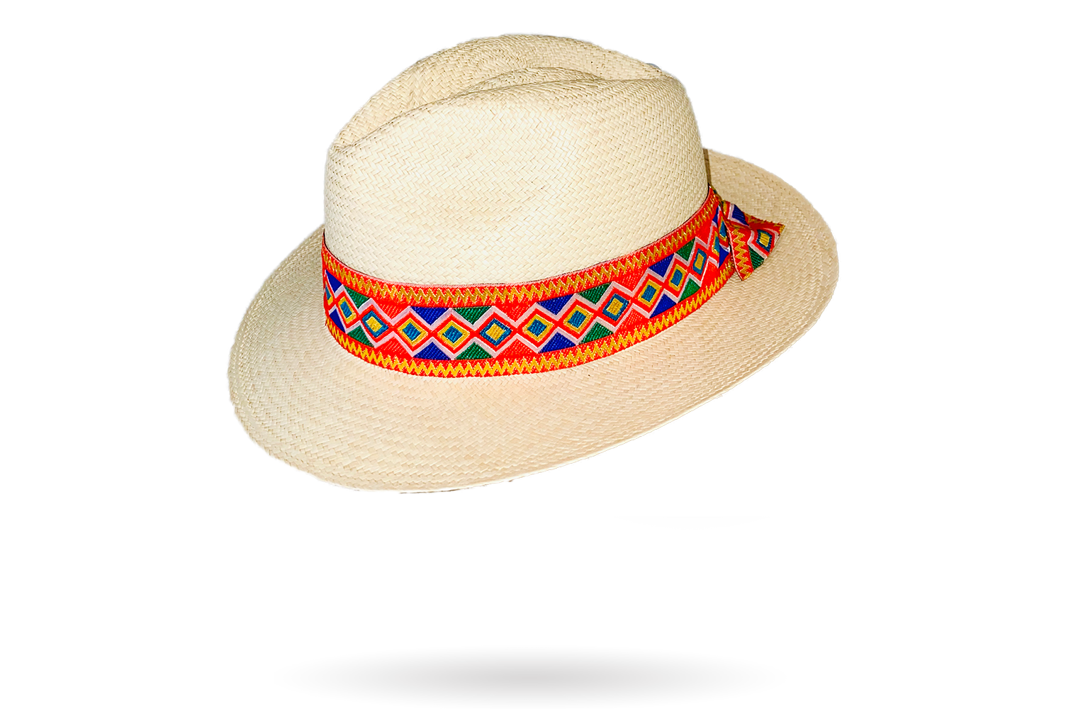 Ecuador Geometric Neon Fine Designer Panama Hat band by La