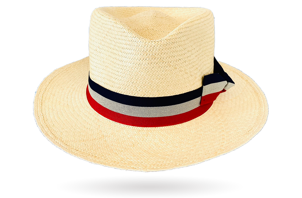 Montecristi Hat Teardrop, striped band by La Marqueza Hats