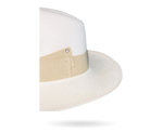 panama hat with beige band