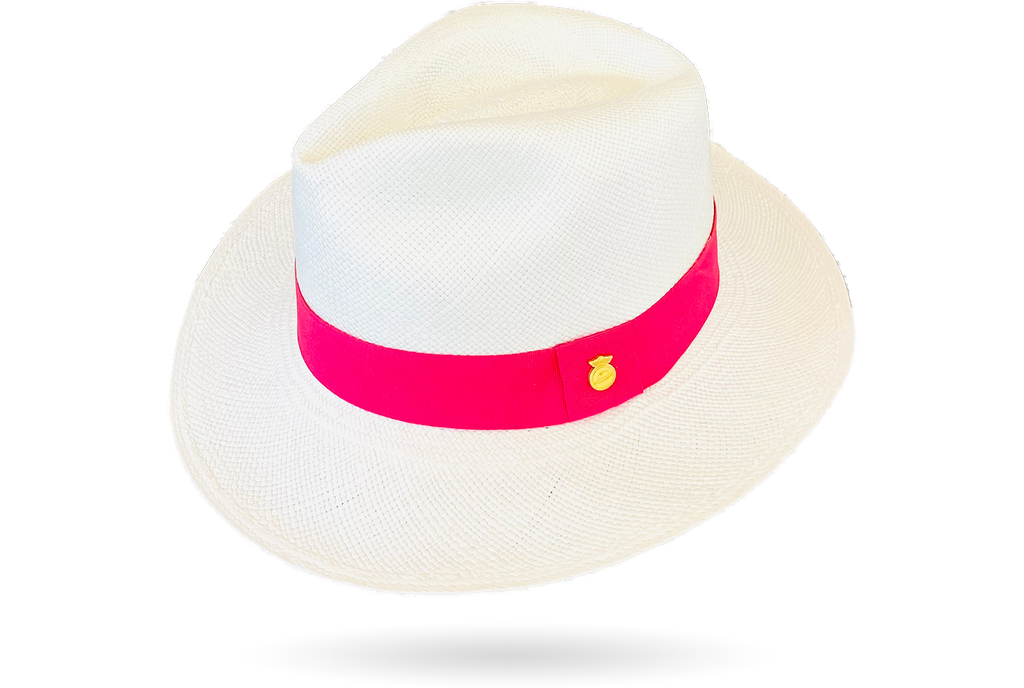 fuxia band panama hat