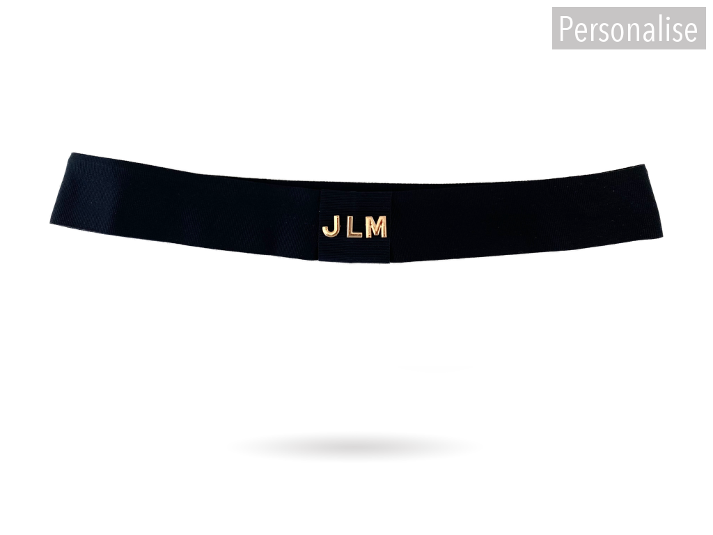 Black Grosgrain Ribbon Hatband Change With Your Initials (Available Only With A Hat Purchase)
