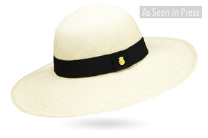 Ladies Panama Hat Natural Wide Brim