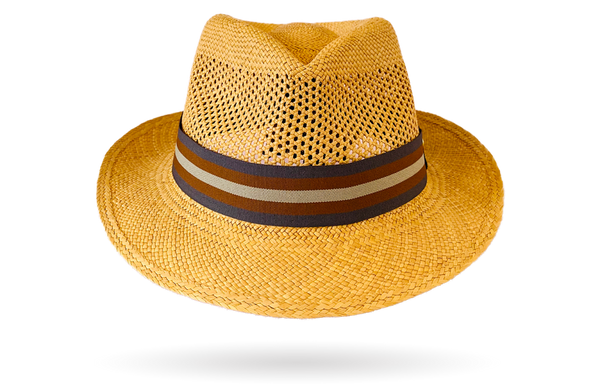 TRILBY Golf Airway Vented Crown Straw Genuine Panama Hat La