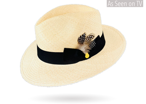  Montecristi Signature Hat Italian Bow With Feathers Montecristi Panama
