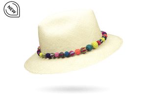 Pom-pom trimmed Classic Panama Hat by La Marqueza Hats